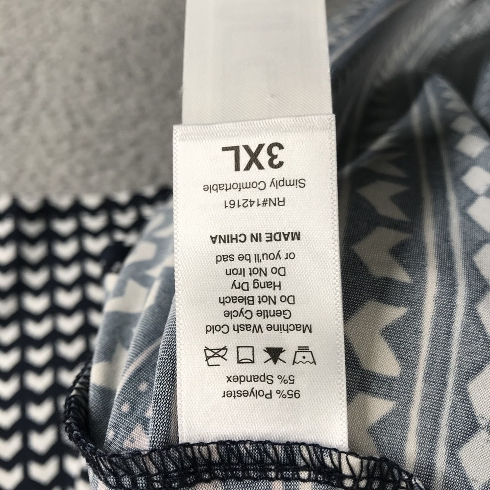 LULAROE Dress Size 3XL Michelle‎ Wrap Style Blue Geometric 3/4 Sleeve NEW - Picture 11 of 16